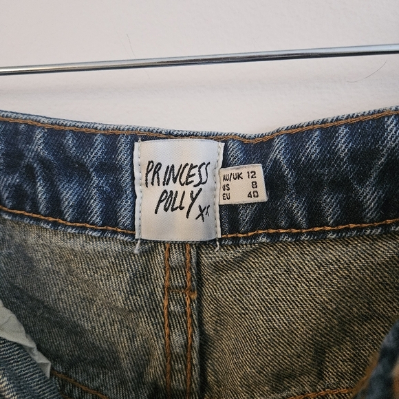 Princess Polly High-Waist Denim Blue Shorts - Picture 7 of 8